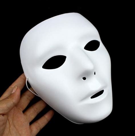 10 Pcs Plain White Face Paintable Masquerade Plastic Mask For Funny
