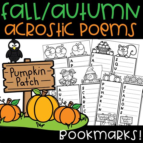 Fall Acrostic Poem Bookmark Autumn Creative Writing Made By Teachers