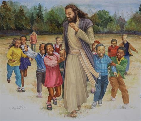 Jesus Loves The Little Children Painting By Jennifer Boeke Pixels Merch
