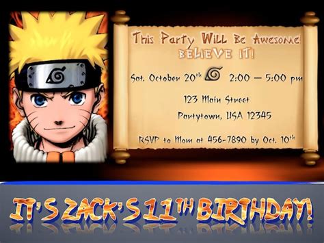 Items Similar To Custom Naruto Birthday Party Invitation On Etsy