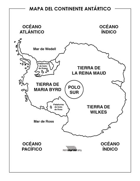 Mapa De La Antártida Para Imprimir En Pdf 2021