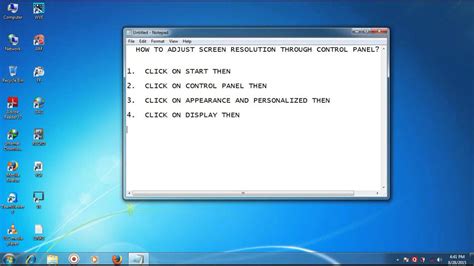 How To Adjust Screen Resolution Through Control Panel Youtube