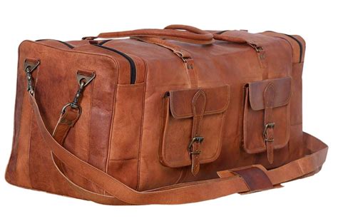 Leather Duffel Bag 30 Inch Large Travel Bag Gym Sports Overnight Weeke