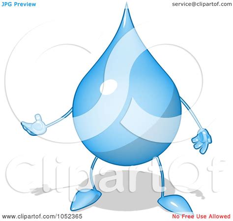 Royalty Free Clip Art Illustration Of A Cartoon Water Drop