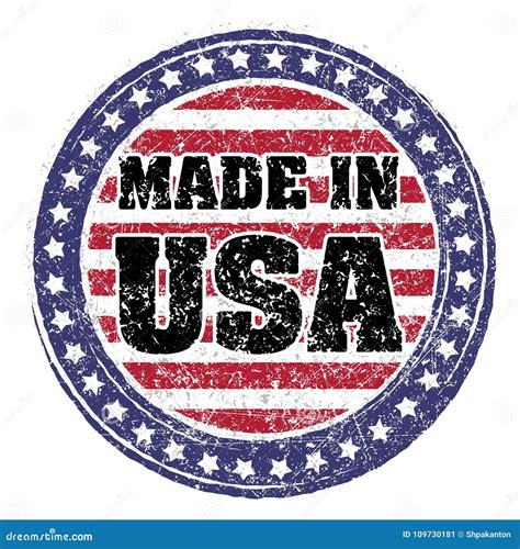 Made In Usa Red And Blue Rubber Stamp Stock Vector Illustration Of