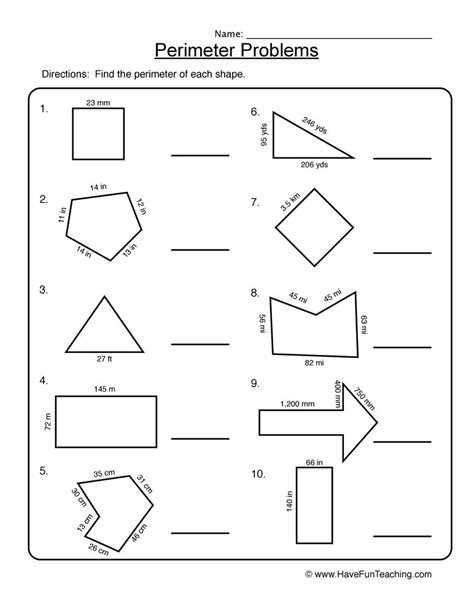 Teaching Area And Perimeter Worksheets Quickqust