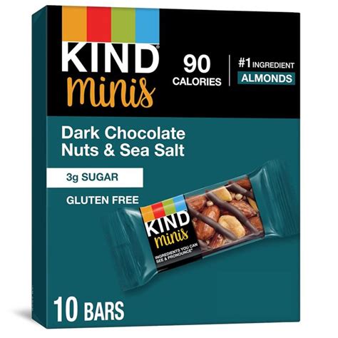 Kind Minis Barritas De Frutos Secos Con Chocolate Oscuro 10 Unidades
