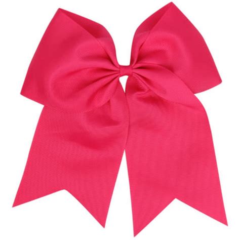 1 Hot Pink Cheer Bow For Girls 7 Large Hair Bows With Ponytail Holder