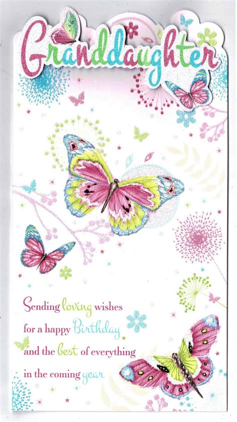 Granddaughter Birthday Card Granddaughter Sending Loving Wishes For A Happy Birthday To A
