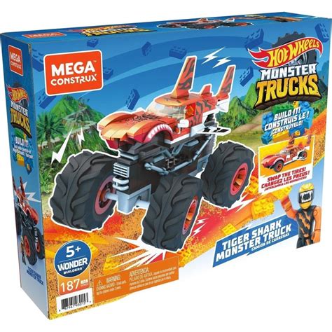 Set De Construcci N Mega Construx Hot Wheels Monster Truck Tiger Shark Walmart