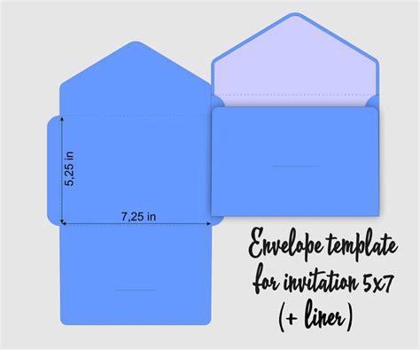 6 SVG Envelope Templates For Invitation 5x7 Envelope Liner Etsy