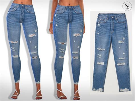 The Sims Resource Eli Ripped Skinny Casual Jeans By Saliwa Sims 4