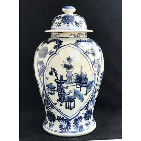 Chinoiserie Chinese Blue And White Porcelain Ginger Jar Chairish