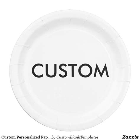 Custom Personalized Paper Plate Blank Template Custom Personalized