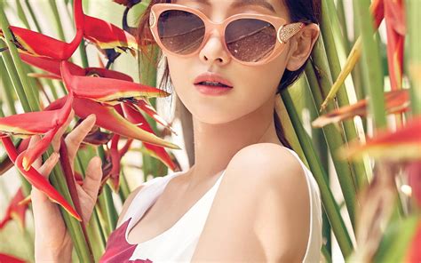 Ho65 Kpop Girl Sunglasses Asian Beauty Wallpaper