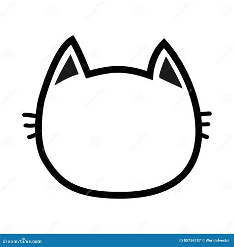 Line Drawing Cartoon Cat Face Stock Illustrations 8066 Line Drawing
