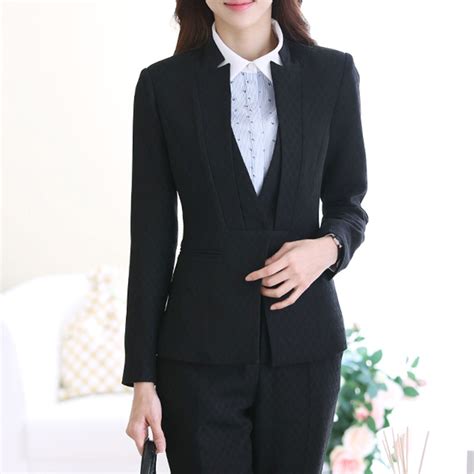 China Ladies Black Blazer And Skirt Set Women Business Suits China