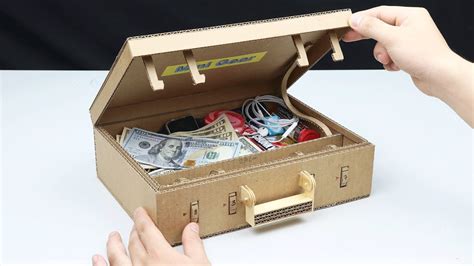 How To Make Briefcase With Password From Cardboard Youtube