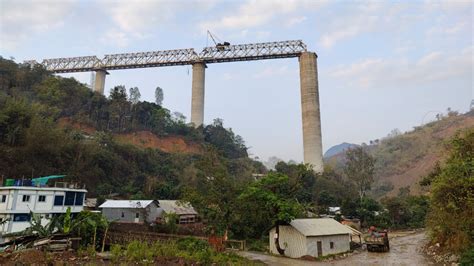 Worlds Highest Railway Pier Bridge In Manipur Nears Completion
