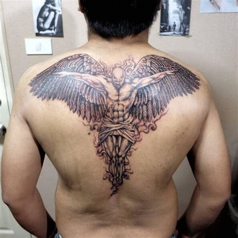 50 Beautiful Angel Tattoos For Men 2021 Devil Demon And Archangel