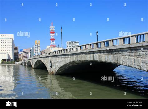 Shinano River And Bandai Bridge Stock Photo Alamy