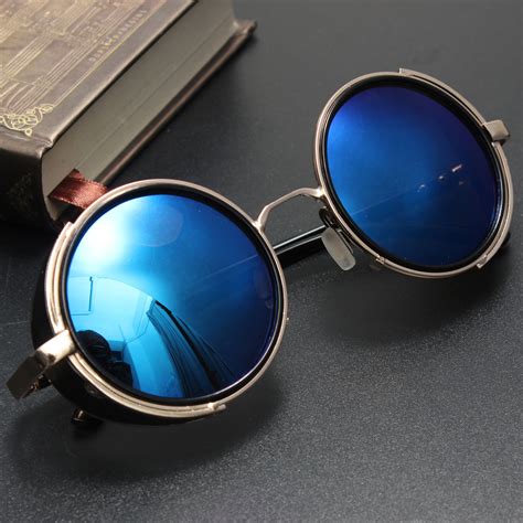 steampunk goth cyber goggles glasses retro flip up round sunglasses vintage ebay