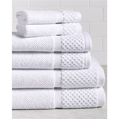 Diplomat 6 Piece 100 Cotton Bath Towel Set In White Home Depot
