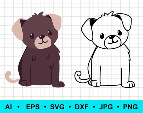 Puppy Dog Svg Dxf Eps Ai Png  Files Dog Silhouette Etsy
