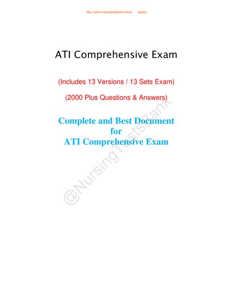 ATI Comprehensive Exit Exam (Includes 13 Versions / 13 Sets Exam