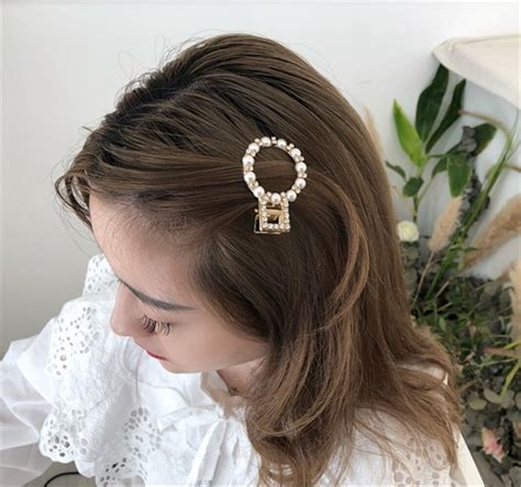 komi korean fashion crystal rhinestone pearl hairpins girls barrettes hair clip clamp jewelry