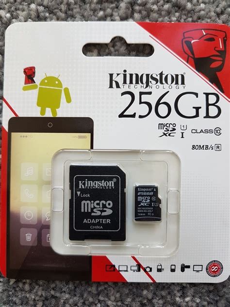 Kingston 256gb Micro Sd Card Sdxc Sdhc Class 10 45mbs Uhs I With
