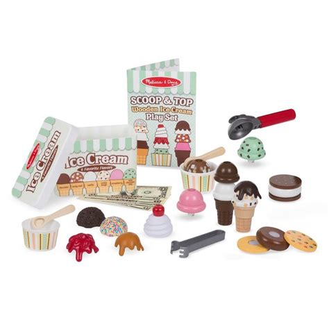 Melissa And Doug Scoop And Top Wooden Ice Cream Play Set 34 Pcs In 2020