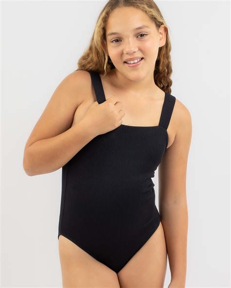 kaiami girls flynn one piece swimsuit in black fast shipping and easy returns city beach