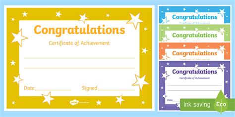 Printable Congratulations Certificate Template Twinkl