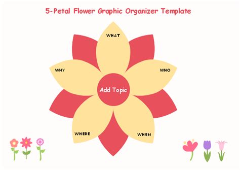 Free 5 Petal Flower Graphic Organizer Template