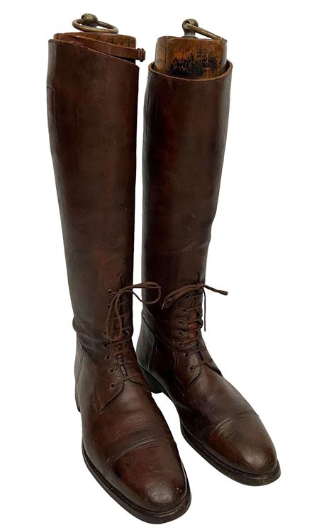 Brown Leather Riding Boots Ww1 British Officer Made To Your Sizes