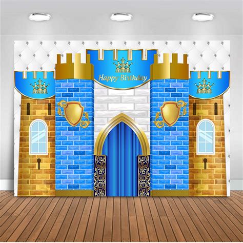 Buy Moca Royal Prince Birthday Backdrop Castle Brick Wall Happy Birthday Party Decorations