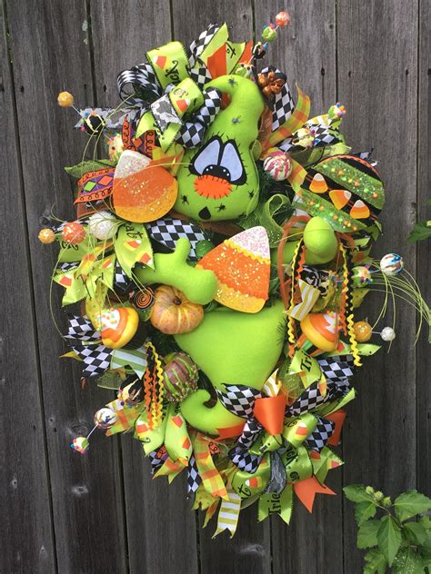 Halloween Ghost Swag Halloween Candy Wreath Trick Or Treat Etsy In