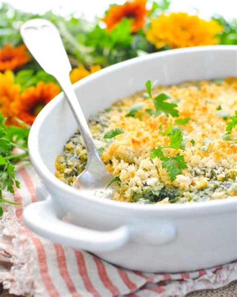 We love this with country ham but you can use any kind you like. Creamed Spinach Casserole - The Seasoned Mom