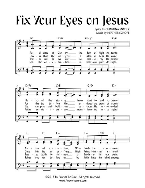 Fix Your Eyes On Jesus Hymn Forever Be Sure