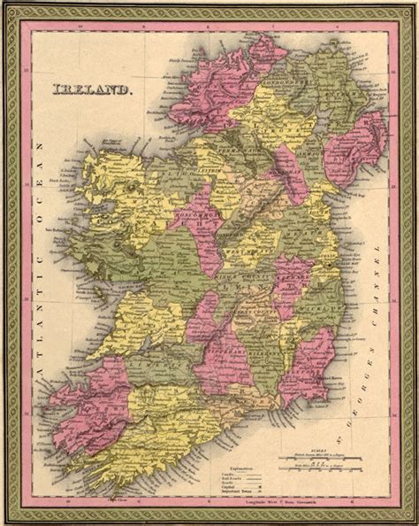 Ireland 1849 Historic Map Reprint By Mitchell