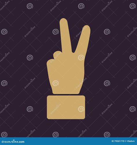 The Hand Showing Victory Gesture Icon Stock Vector Illustration Of