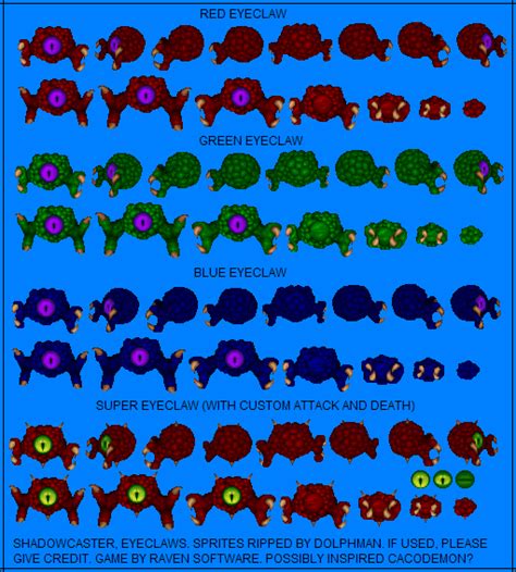 The Spriters Resource Full Sheet View Shadowcaster Eyeclaws