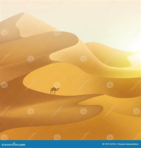 Desert Dunes Landscape Stock Illustration Illustration Of Hill 70115723