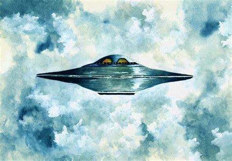 Flying Saucer Painting By Michael Vigliotti