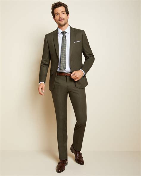 Slim Fit Olive Green Suit Pant Rwandco