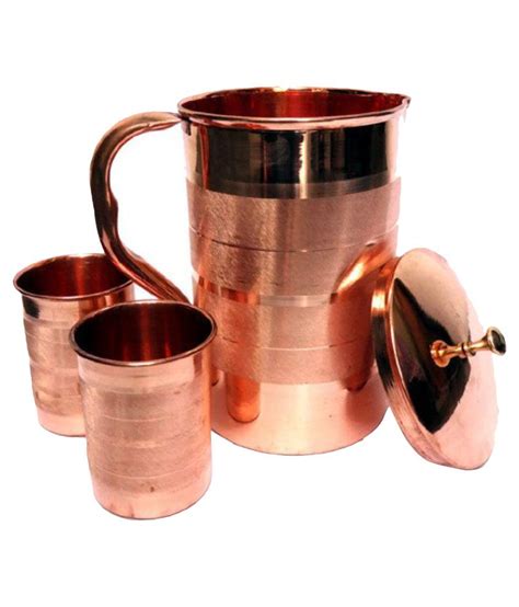 F And S Creations Pure Copper Luxury Jug And Glass Copper Jugs 2250 Ml Buy