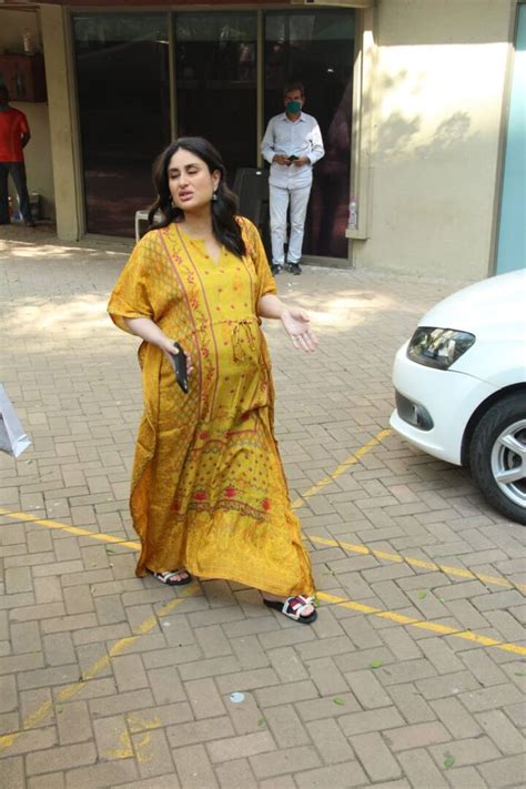 Heavily Pregnant Kareena Kapoor Khan Spotted In The City In Mustard Yellow Kaftan