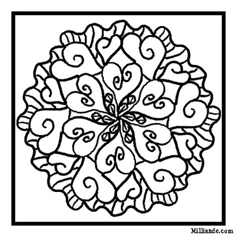 Heart Mosaic Coloring Page
