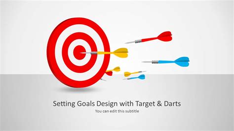Setting Goals Template For Powerpoint With Target And Darts Slidemodel